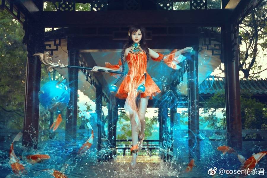 Coser花茶君王者荣耀萌妹子大乔Cosplay古风(图7)