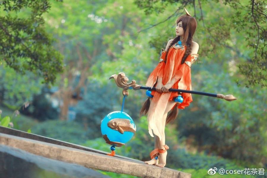 Coser花茶君王者荣耀萌妹子大乔Cosplay古风(图6)