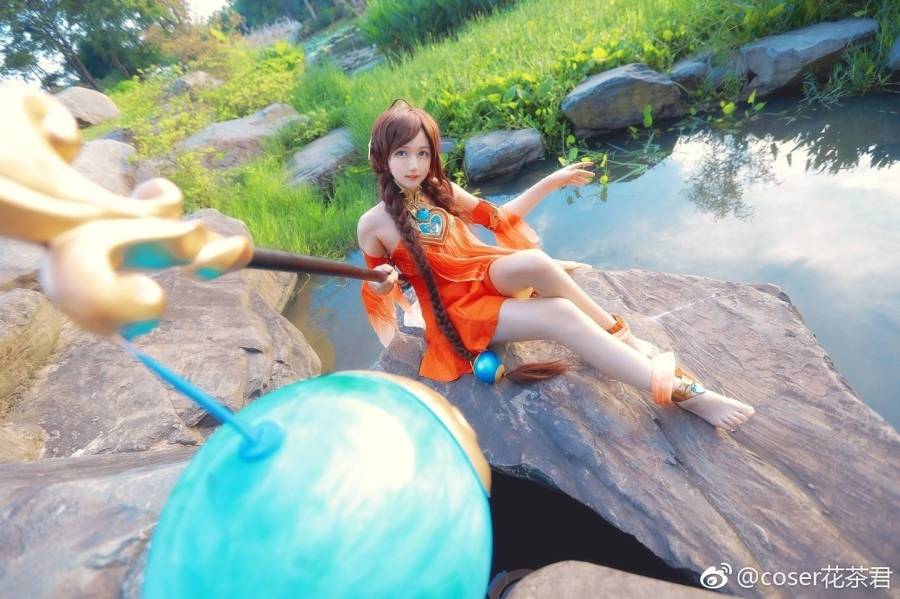 Coser花茶君王者荣耀萌妹子大乔Cosplay古风(图8)