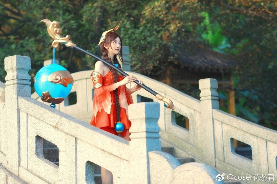 Coser花茶君王者荣耀萌妹子大乔Cosplay古风(图5)