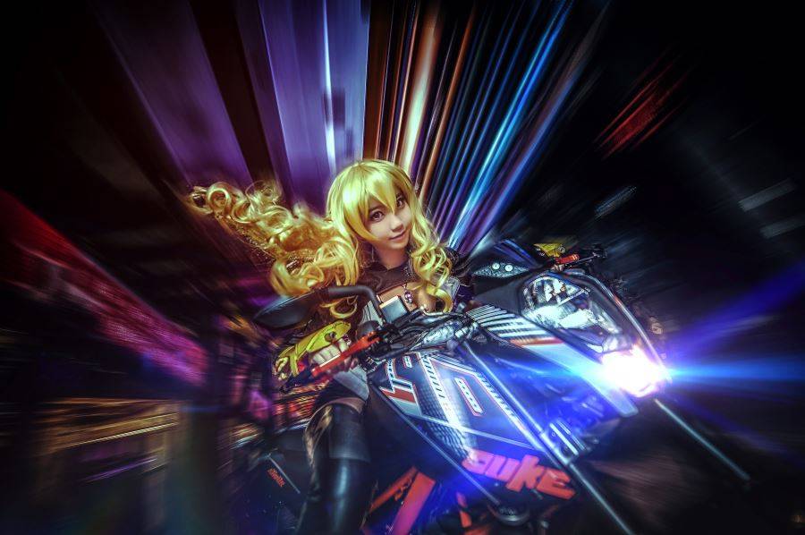黑川扮演RWBY动漫女主阳小龙机车娘Cosplay(图6)