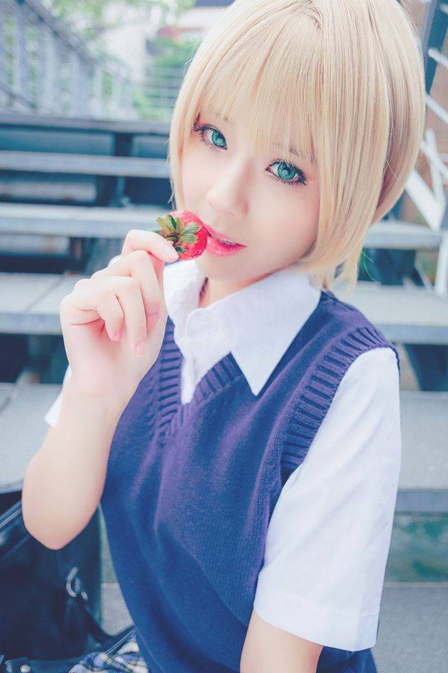 萌妹子Cosplay动漫女主角西野司制服美女图片(图8)