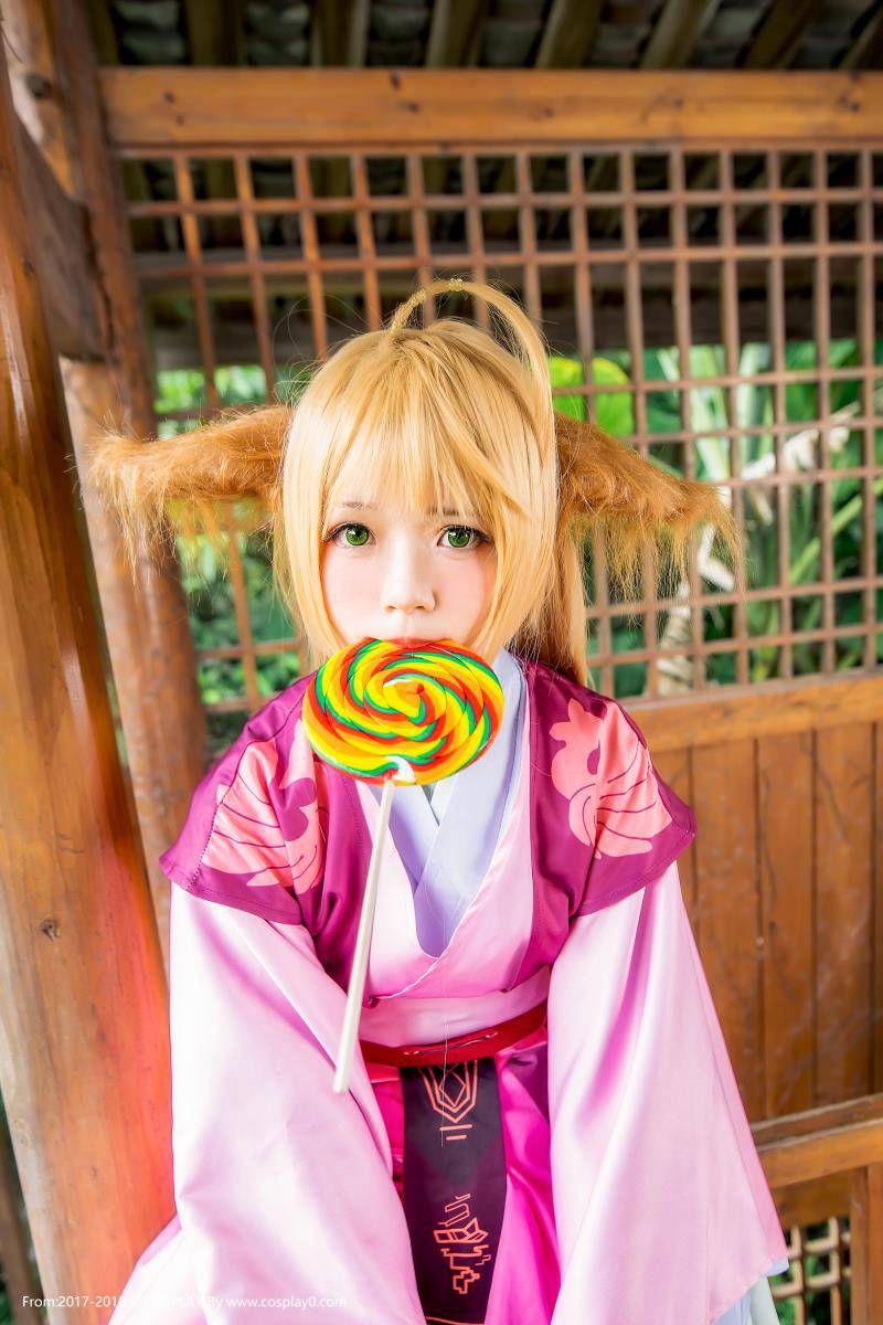 兽耳萝莉桜桃喵扮演狐妖小红娘涂山苏苏Cosplay(图5)
