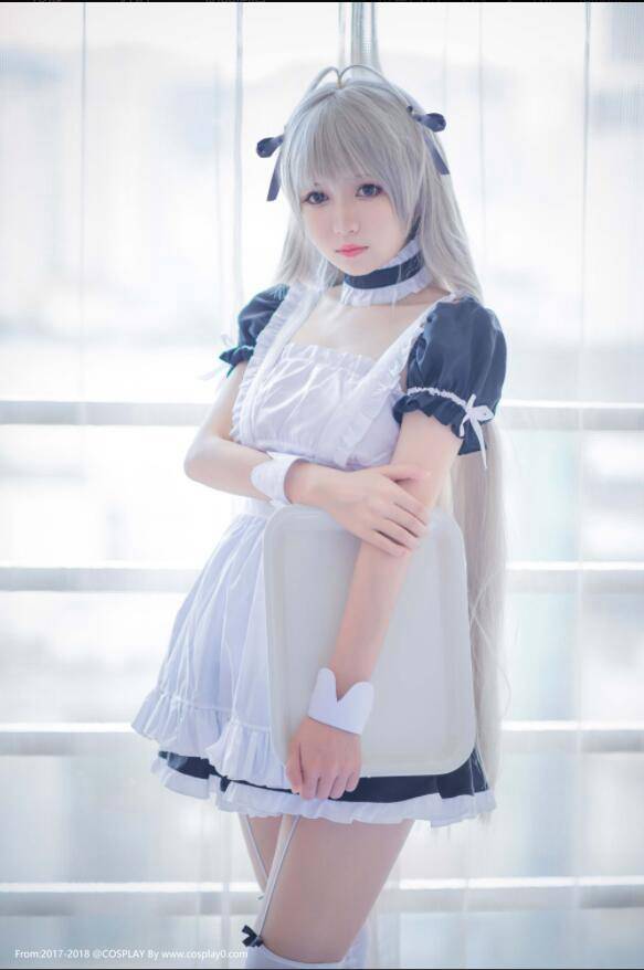 二次元美女制服诱惑女仆装春日野穹Cosplay番号(图5)