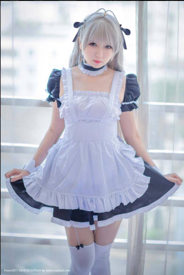 二次元美女制服诱惑女仆装春日野穹Cosplay番号(图3)