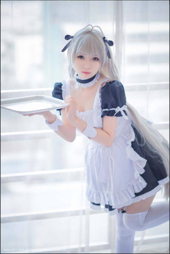 二次元美女制服诱惑女仆装春日野穹Cosplay番号(图6)