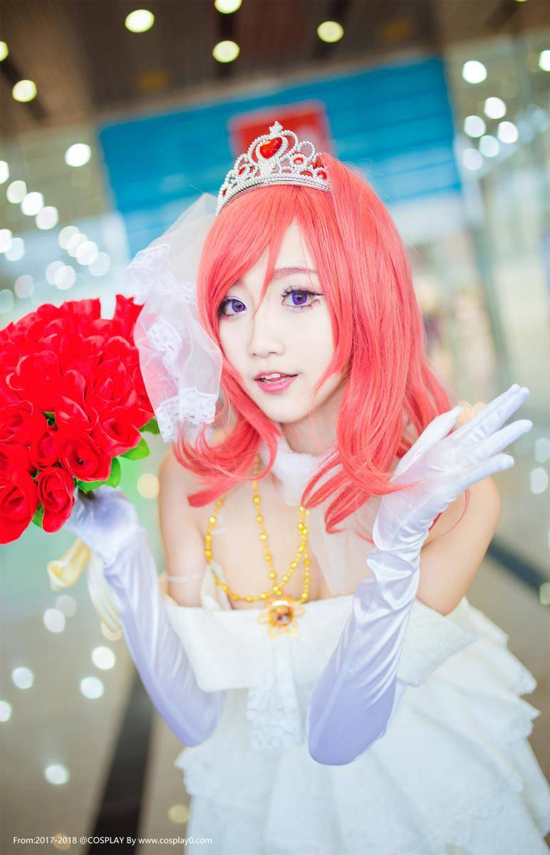 啾小妍SAMA西木野真姬婚纱觉醒Cosplay(图5)