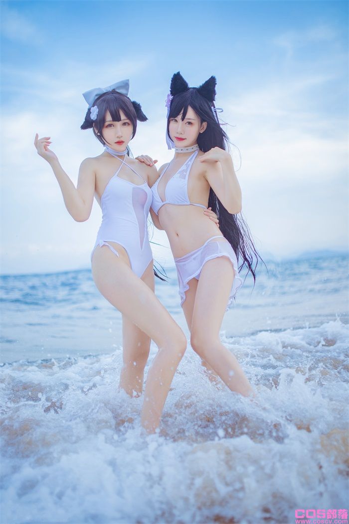 微博人气Coser@抖娘-利世 抖娘×不呆猫 獒犬海边泳装【41P/326MB】(图3)
