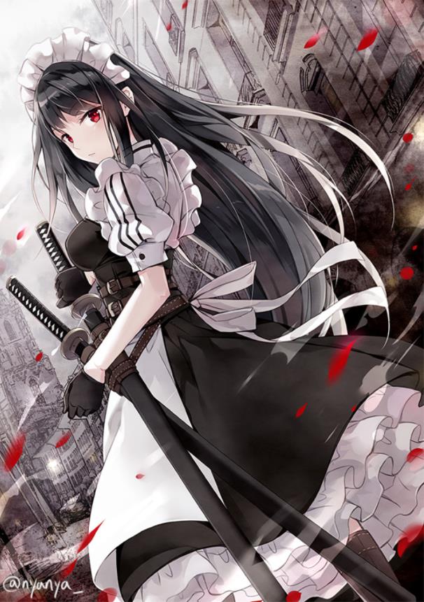 [Pixiv精选] 操着武器来「打扫」。战斗女仆特辑(图6)