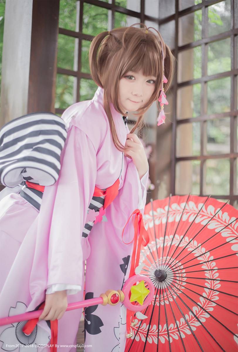 美少女萝莉魔卡少女樱木之本樱和服Cosplay(图2)