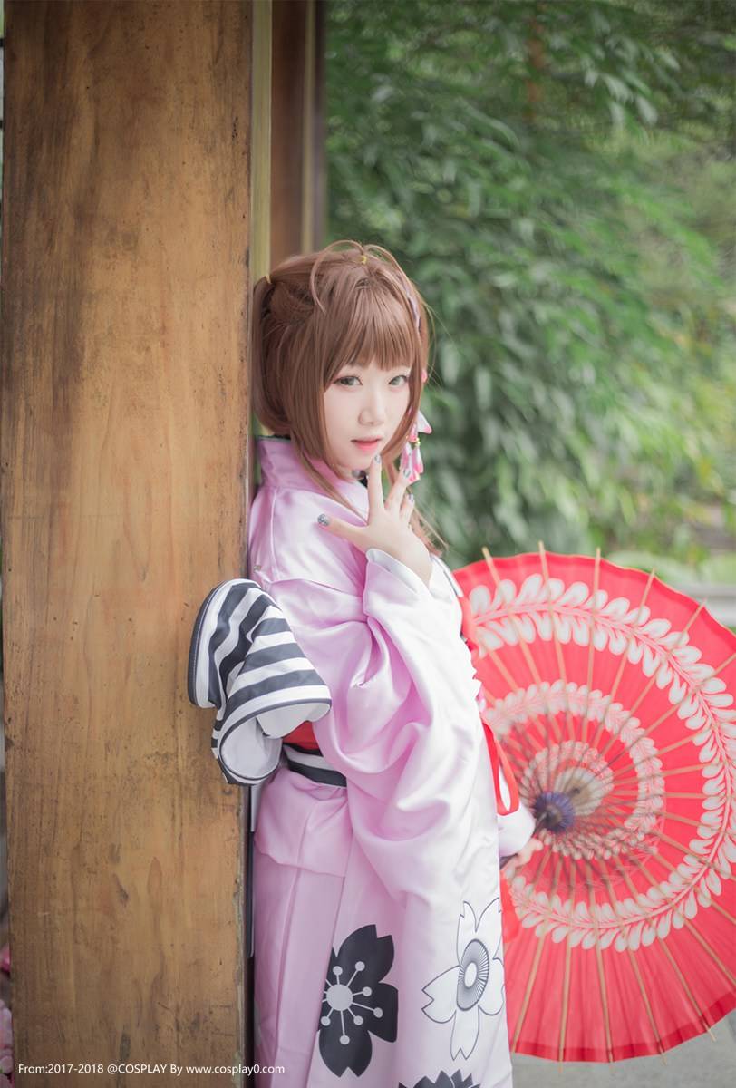 美少女萝莉魔卡少女樱木之本樱和服Cosplay(图5)