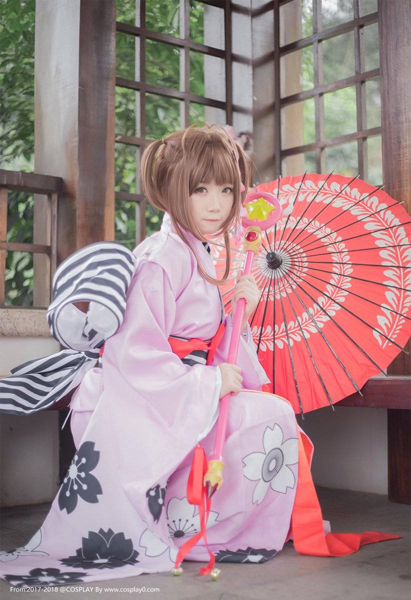 美少女萝莉魔卡少女樱木之本樱和服Cosplay(图6)