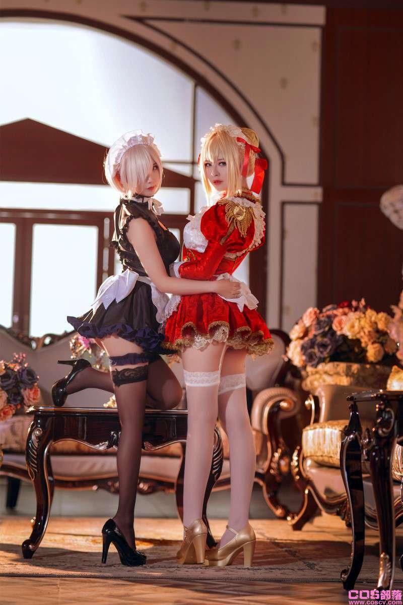 微博人气Coser@半半子X面饼仙儿 Claudius x Kyrielight Maid【22P/224MB】(图4)