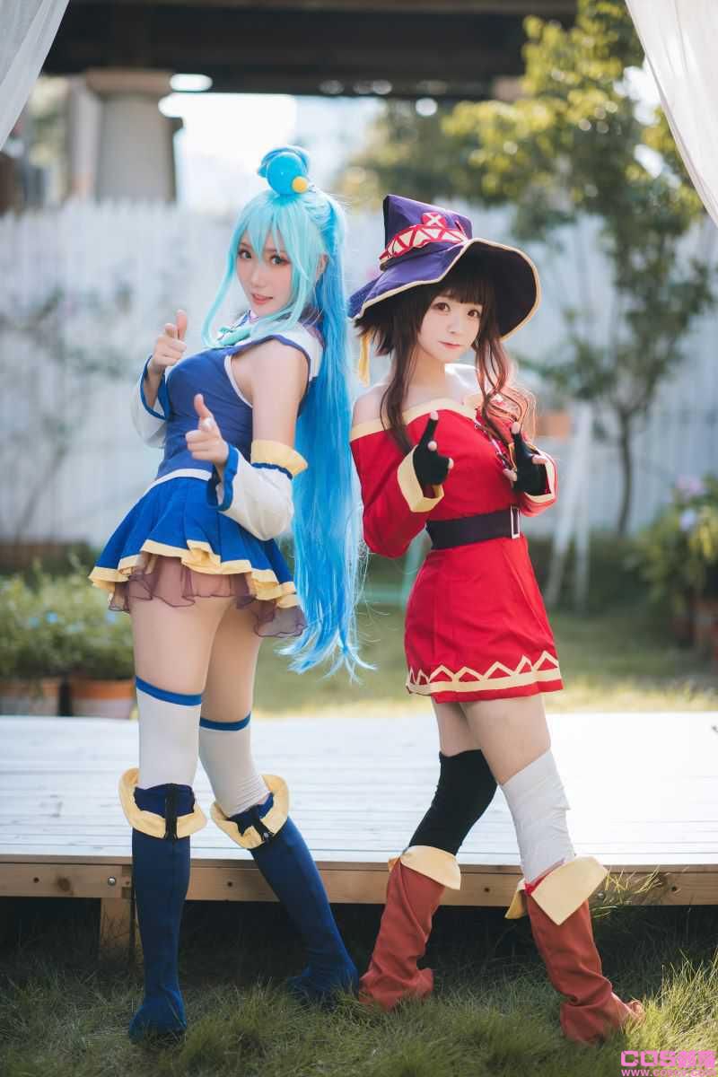 动漫Coser@瓜希酱 阿库娅单人+与惠惠双人【18P/115MB】(图2)