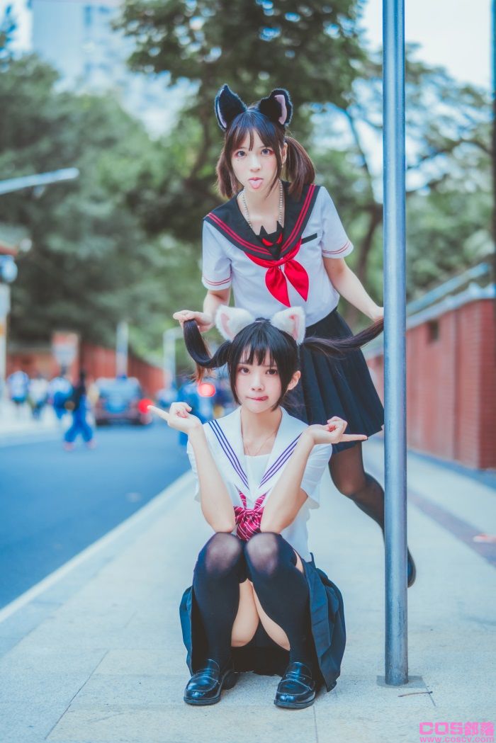 罗利风COS 桜桃喵&疯猫ss - JK百合2【31P/349MB】(图2)