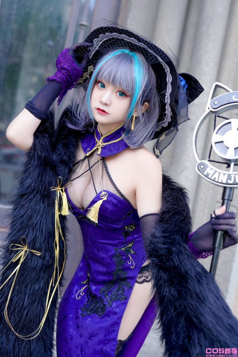 微博人气Coser@-桃夭葵- 柴郡旗袍【33P/740MB】(图2)