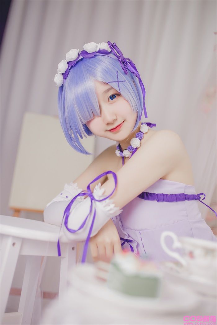 网紅Coser@木绵绵OwO - 雷姆生日【24P/152MB】(图2)