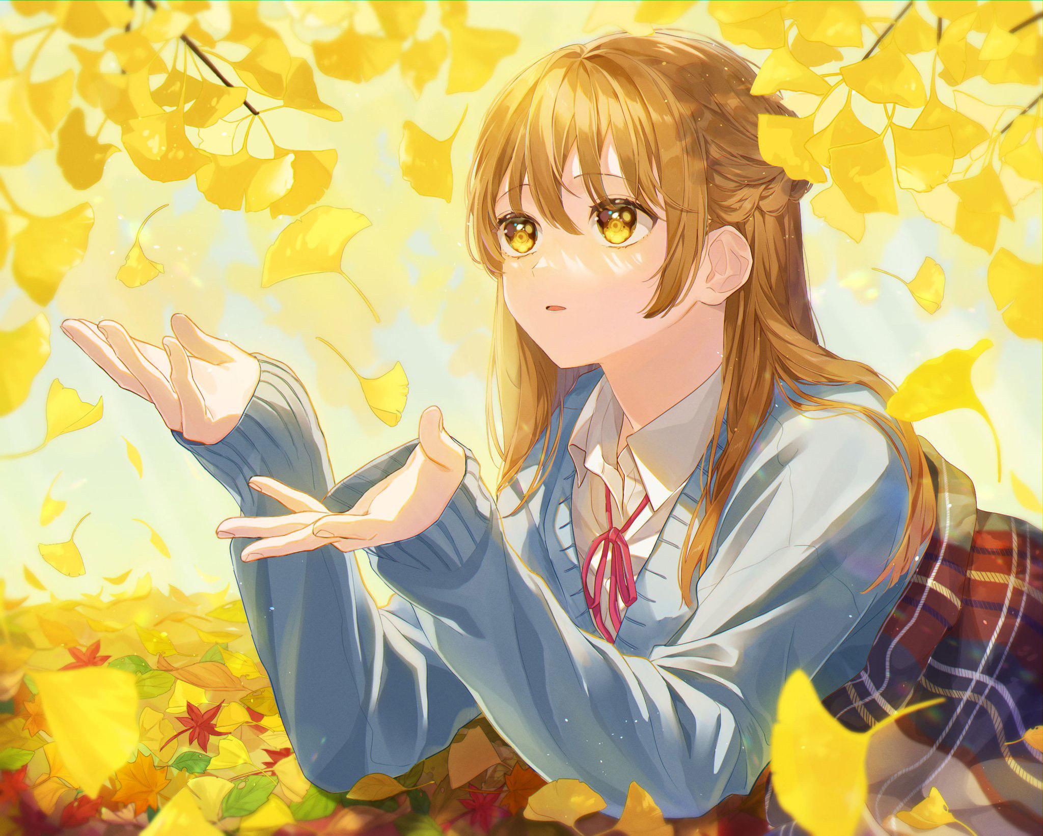 [Pixiv精选] 涂上一片片的黄。落叶插画特辑(图5)