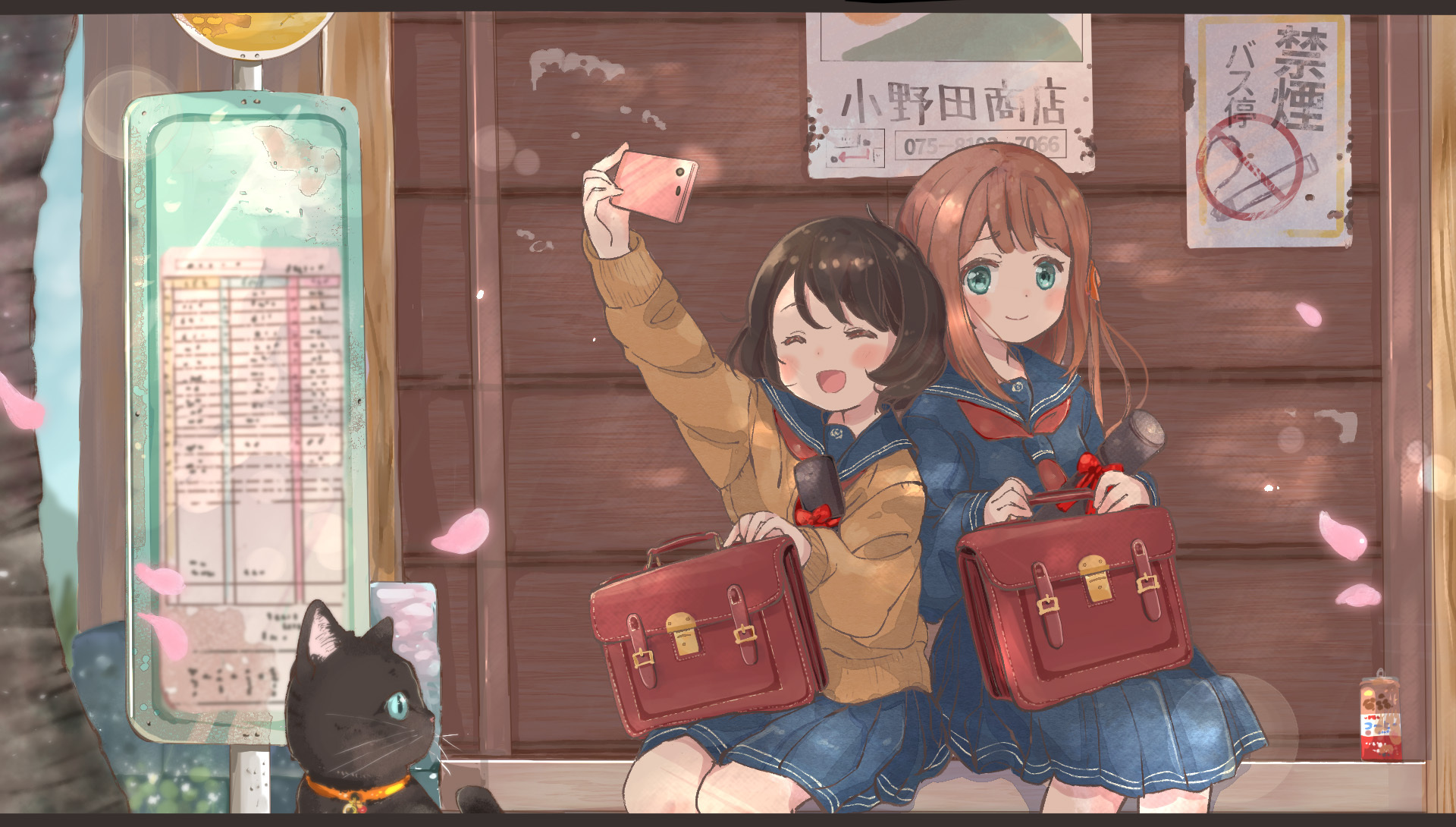 [Pixiv精选] 等候的场所。公交站亭插画特辑(图5)