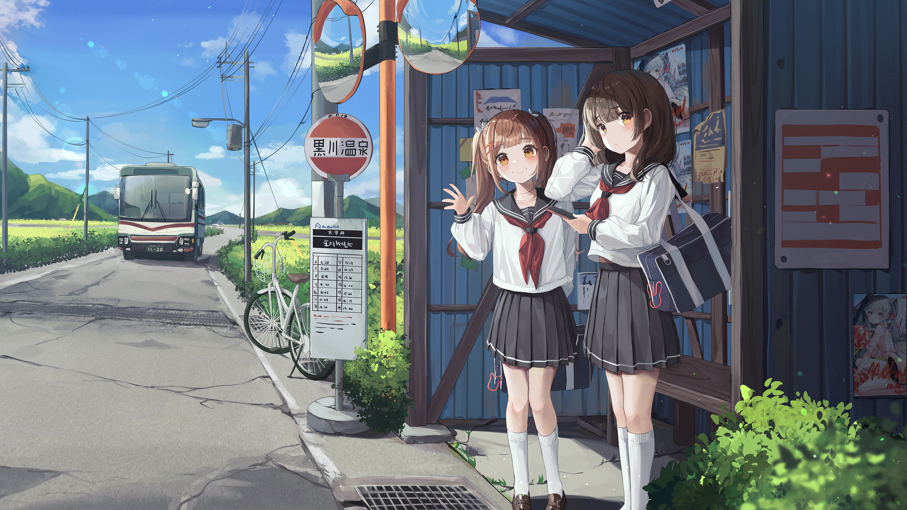 [Pixiv精选] 等候的场所。公交站亭插画特辑(图4)