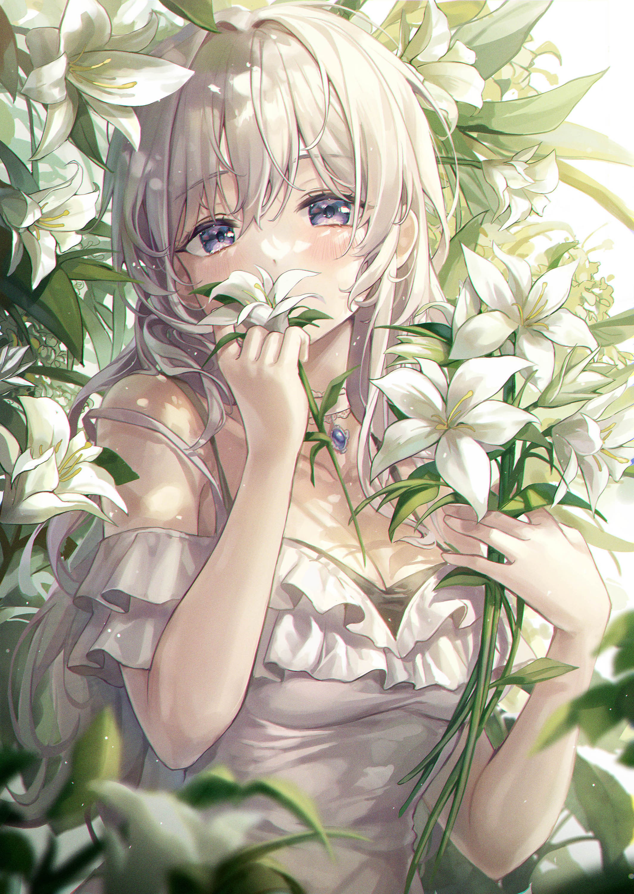 [Pixiv精选] 唇边的美丽。花在嘴边插画特辑(图10)