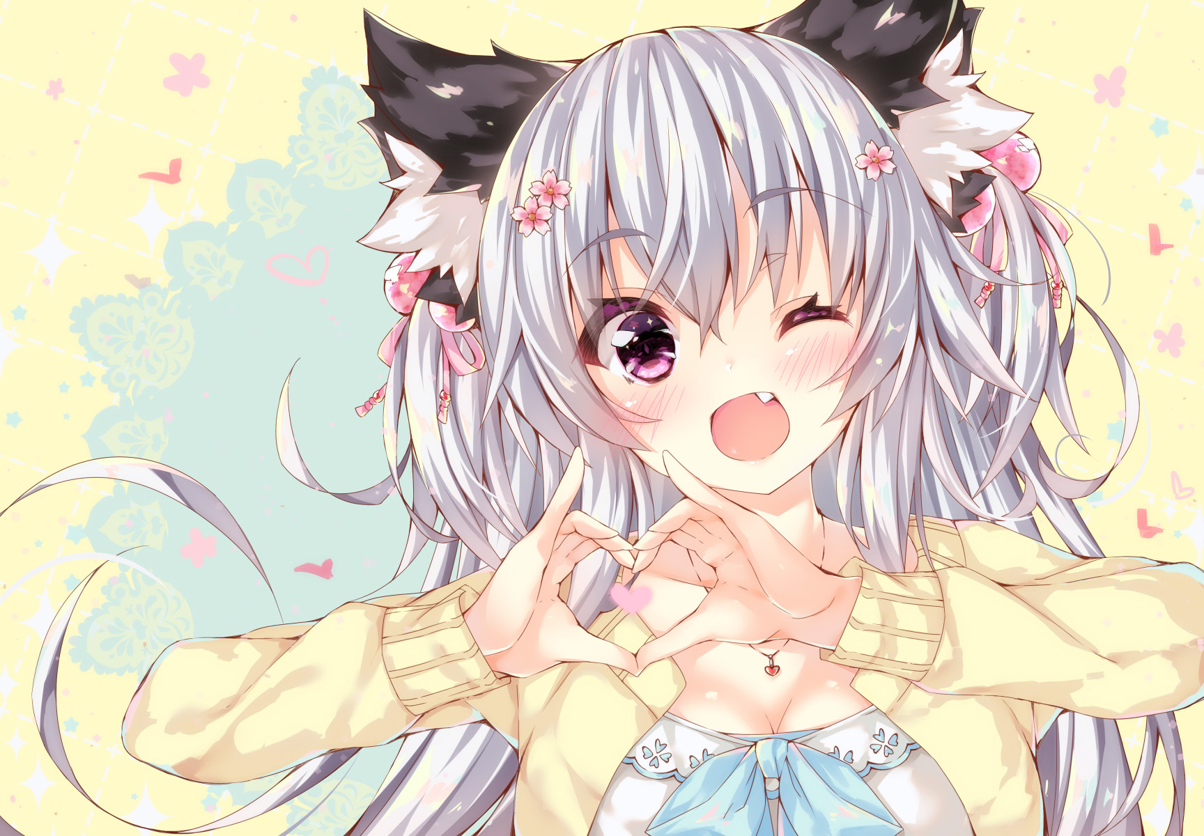 [Pixiv精选] 爱情注入♡“用手比心”的少女特辑(图10)