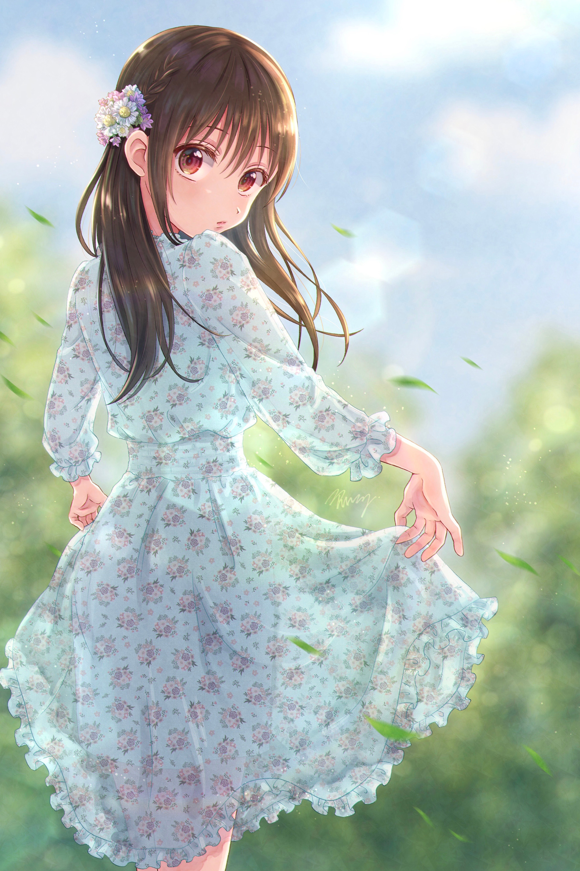 [Pixiv精选] 身上盛开的繁花。碎花连衣裙插画特辑(图9)