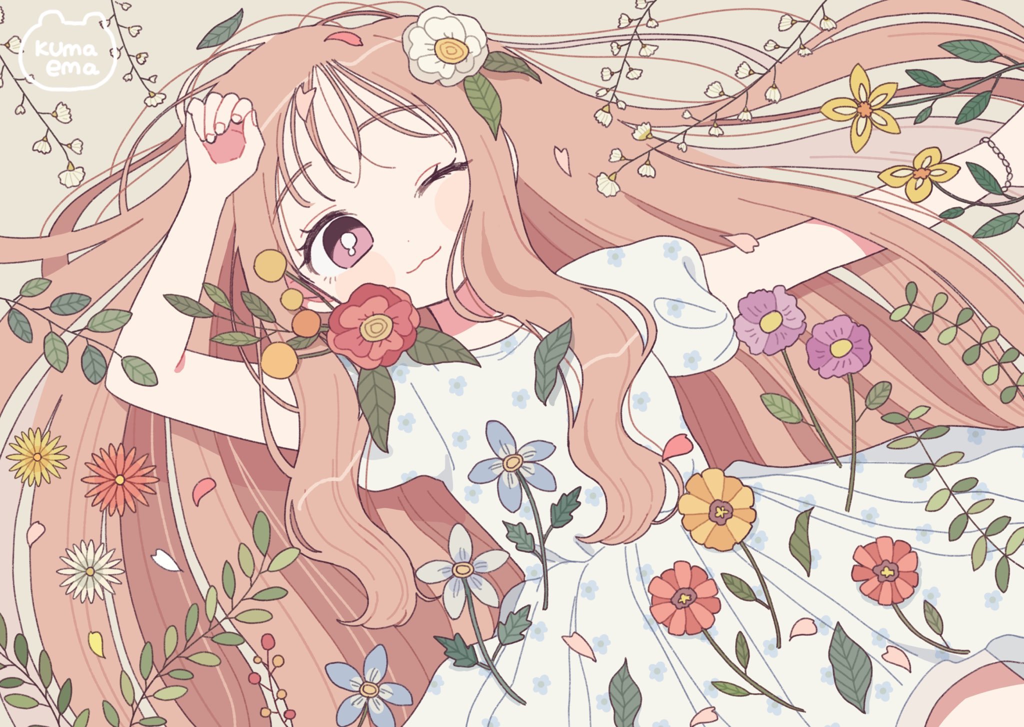 [Pixiv精选] 身上盛开的繁花。碎花连衣裙插画特辑(图10)