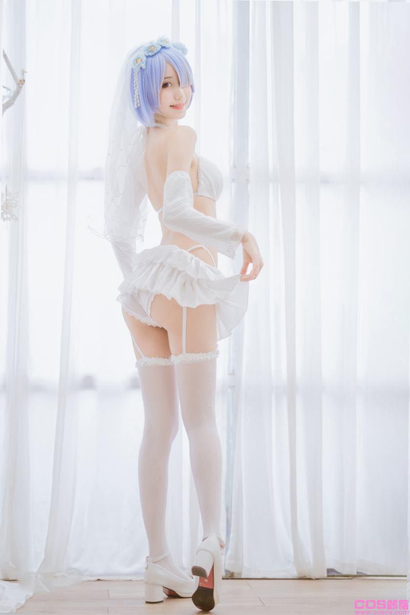 网紅Coser@木绵绵OwO 蕾姆婚纱【30P/210MB】(图4)