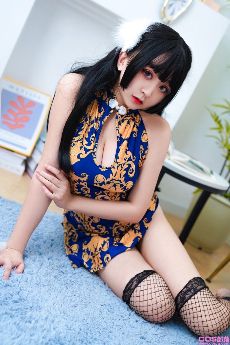微博人气Coser@-桃夭葵- 蓝色旗袍 [52P/1.06G](图3)