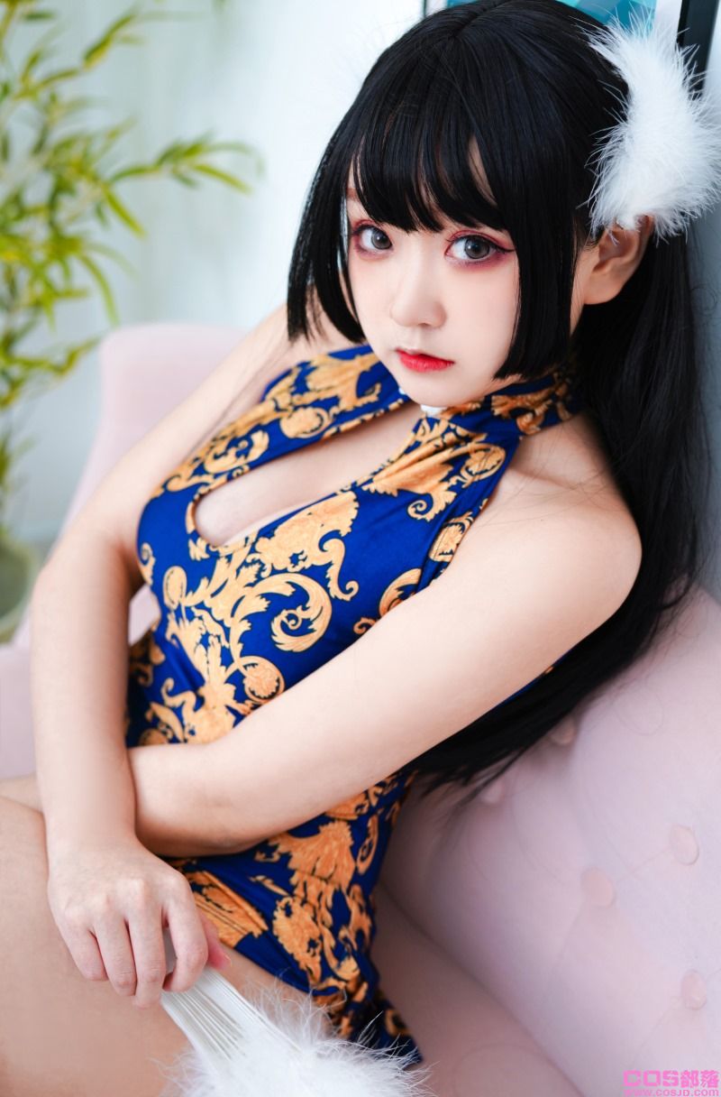 微博人气Coser@-桃夭葵- 蓝色旗袍 [52P/1.06G](图4)