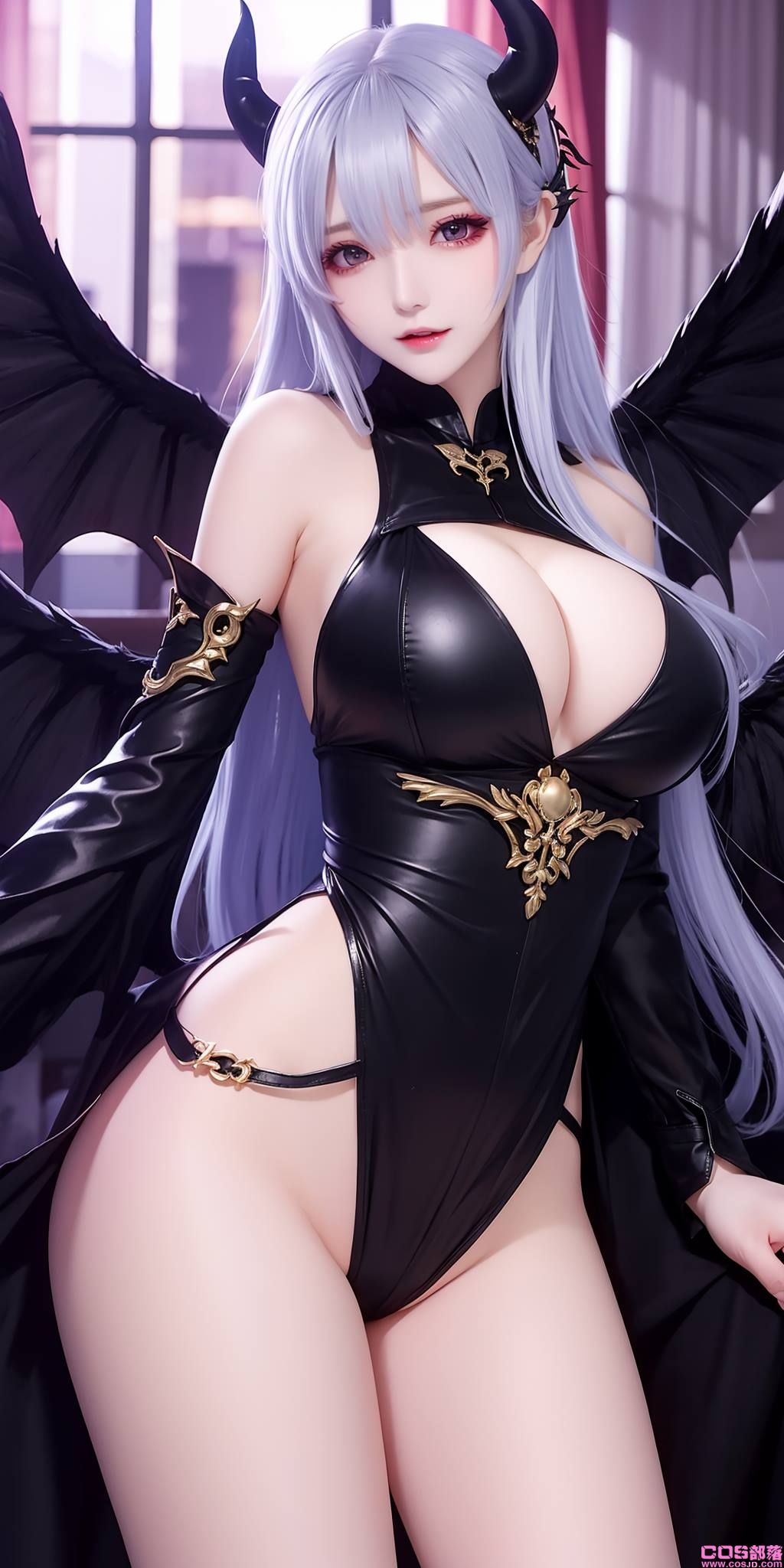 AI绘画 088 恶魔少女连体皮衣[80P/207MB](图2)